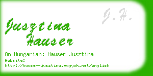 jusztina hauser business card